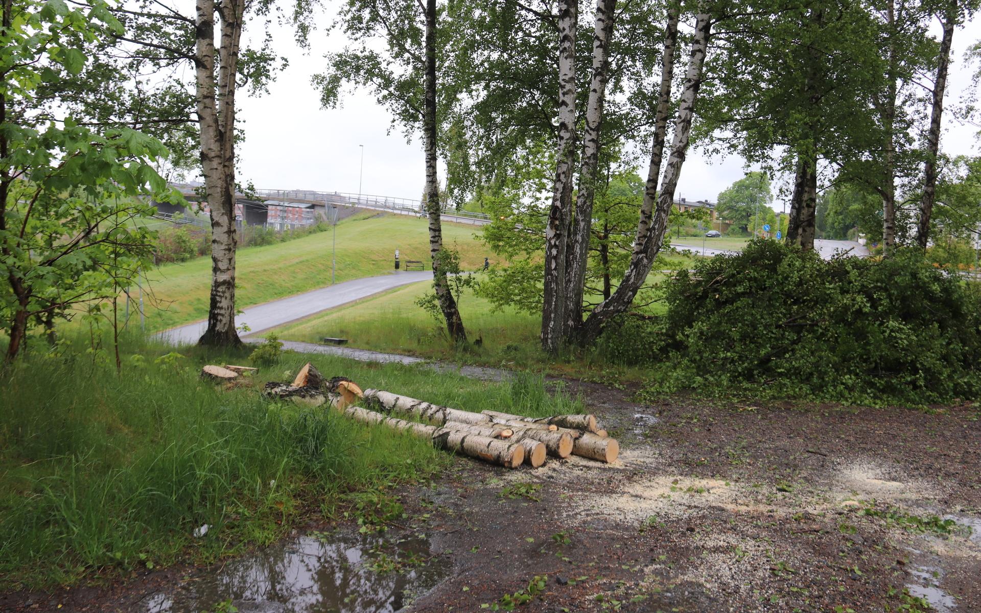 Här kommer det bli en lekplats. Förhoppningen är att den ska stå klar efter sommaren. 