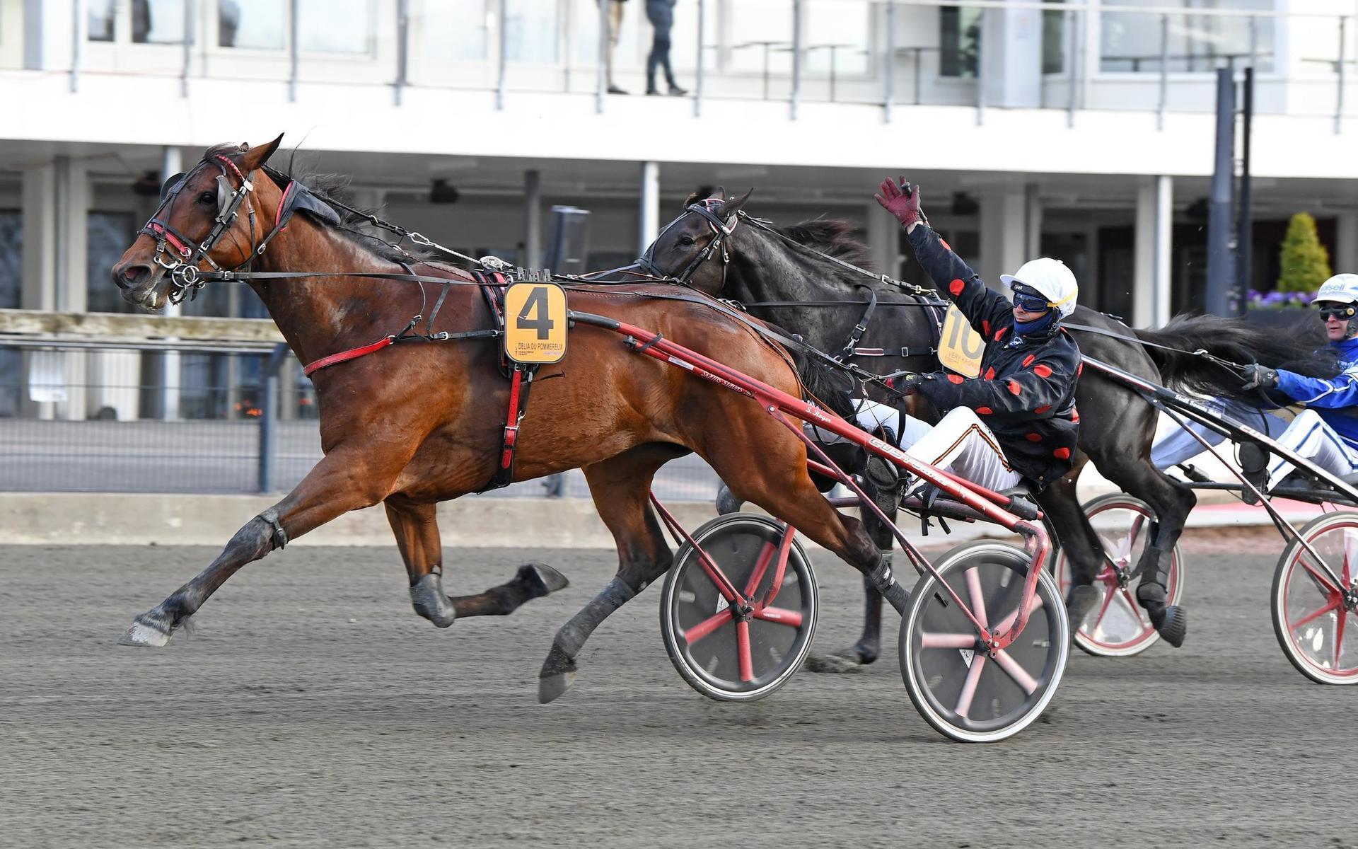 Délia du Pommereux med kusken Eric Raffin vann Paralympiatravet på lördagen. 