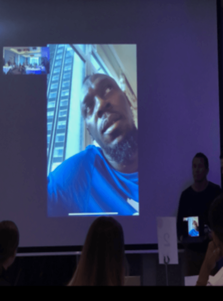 Usain Bolt via videolänk.